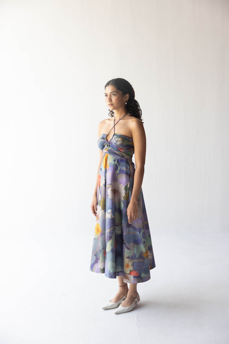 BLUEBERRY GROVE DRESS by Yam in blue color for women in Singapore
