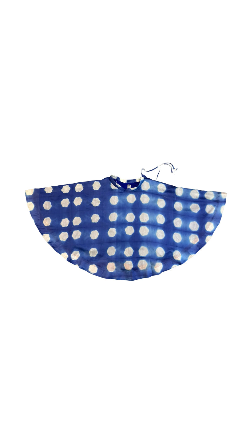 CD Lotus Skirt-White and Blue chanderi skirt by Ka-Sha in blue for women in Singapore