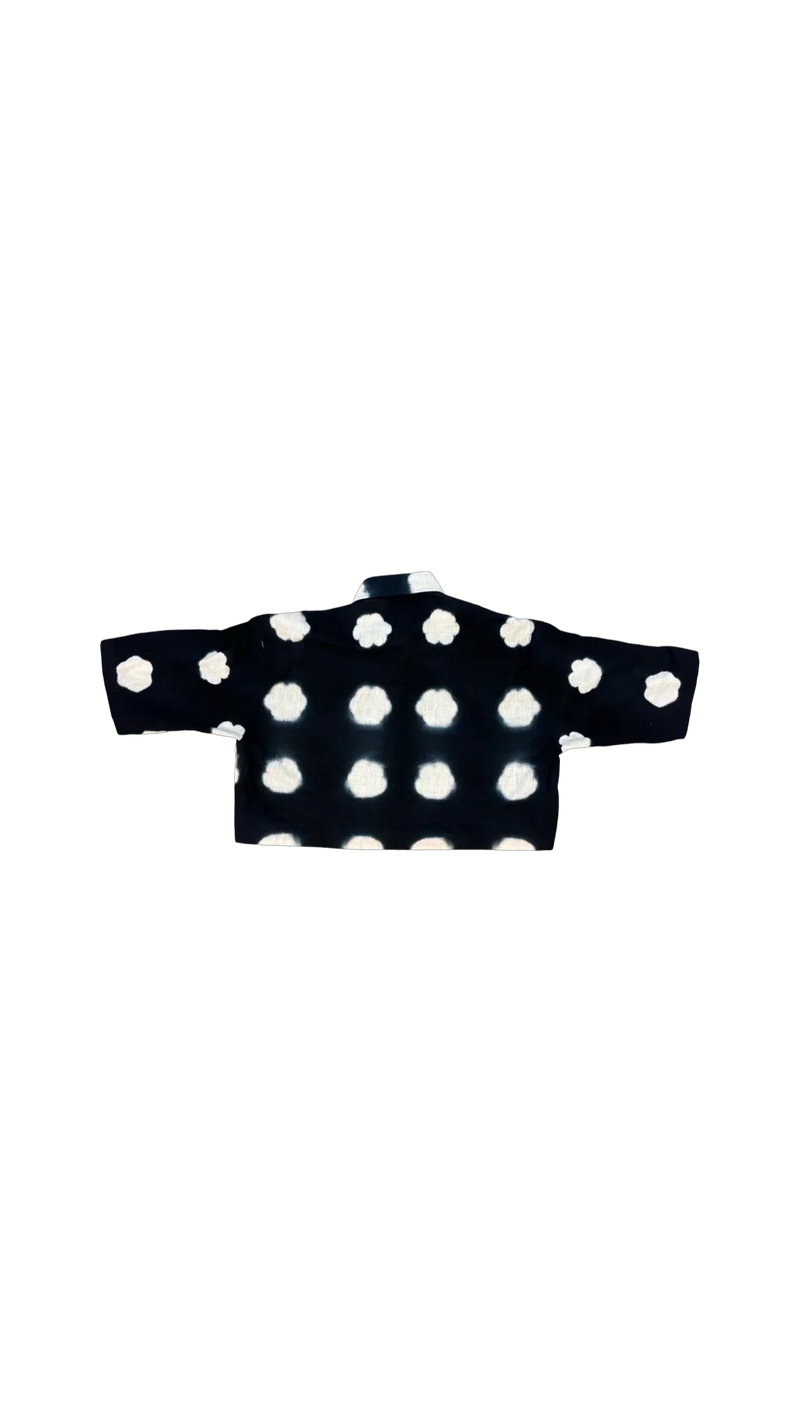 CD Shrey Shirt-White and Black kora cotton top/shirt by Ka-Sha in black for women in Singapore