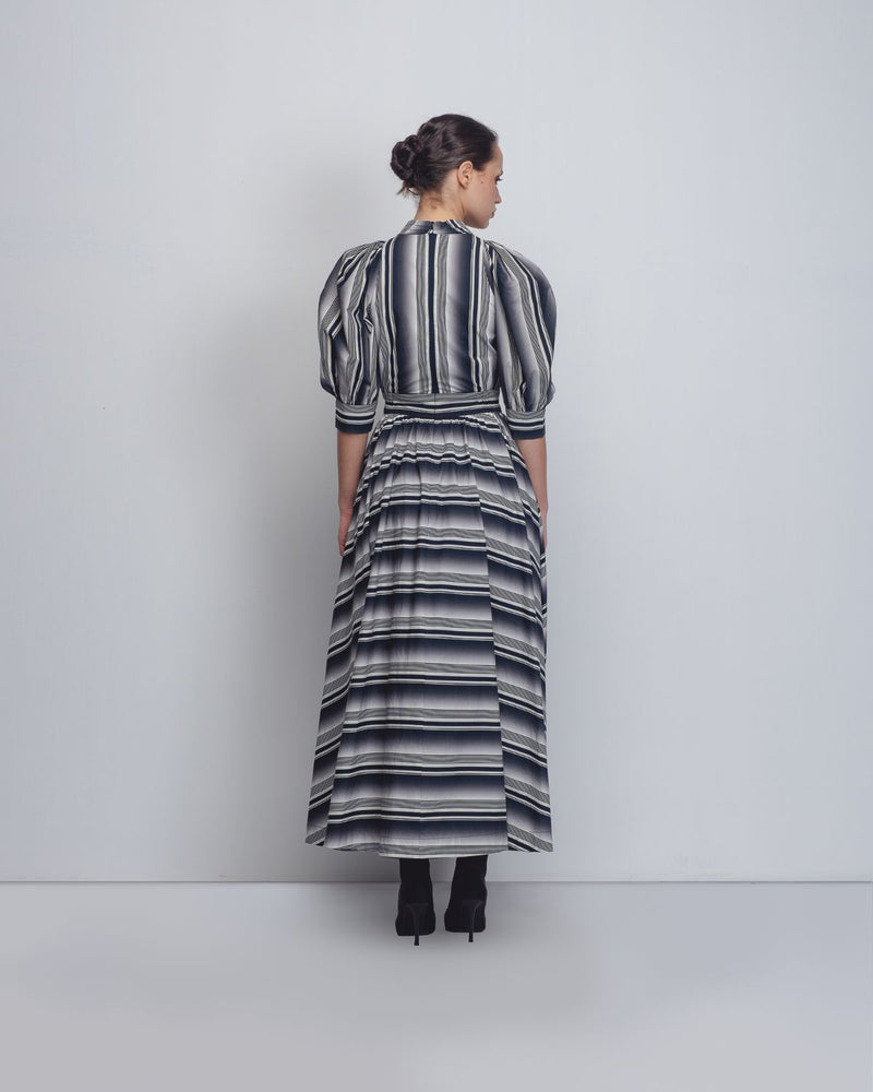Celena Dress - Black + White Stripes cotton Buy Celena Dress - Black + White Stripes from C&W | Dresses for Women by Leh Studios in black color for women in Singapore