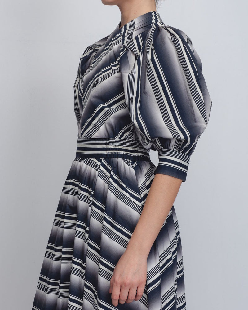 Celena Dress - Black + White Stripes cotton Buy Celena Dress - Black + White Stripes from C&W | Dresses for Women by Leh Studios in black color for women in Singapore