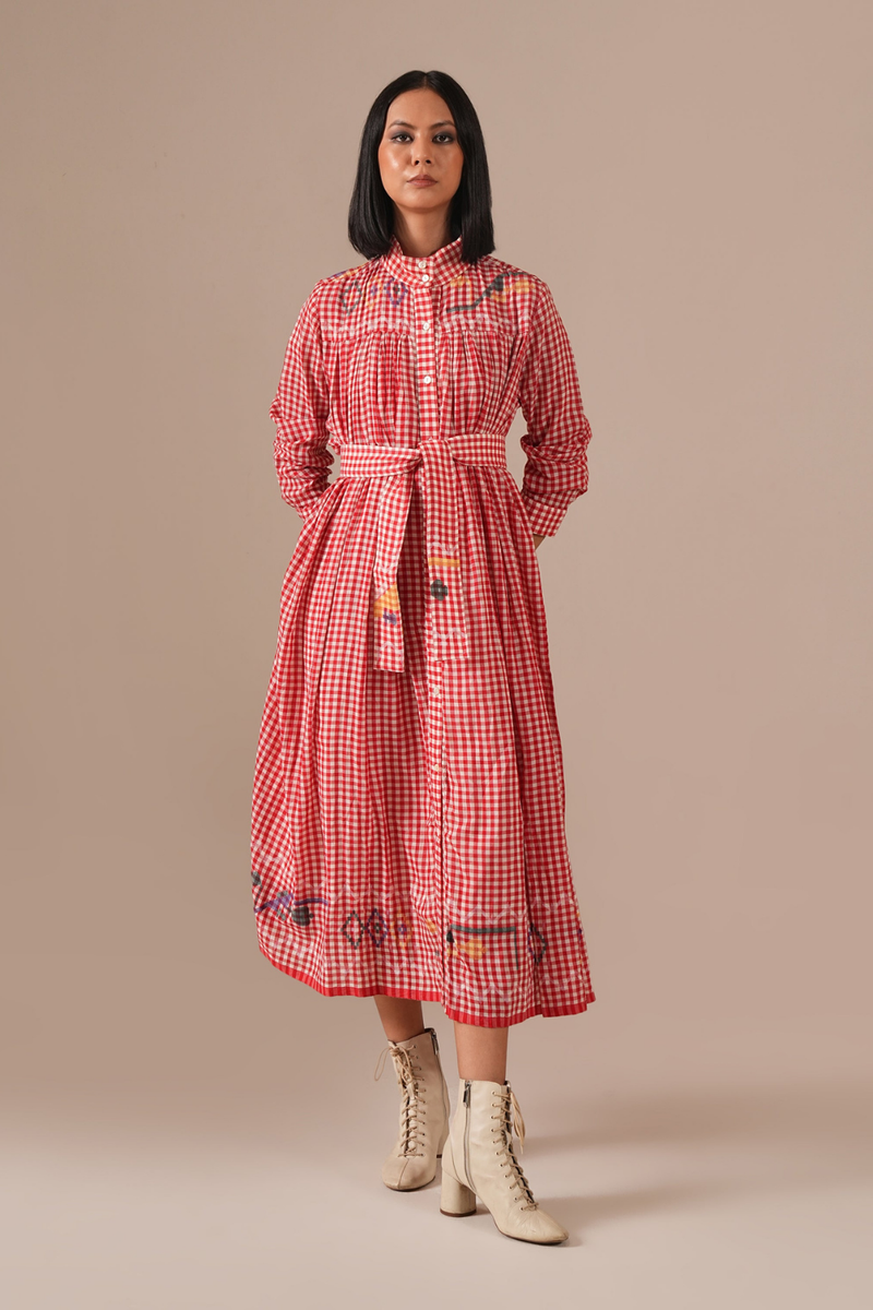 CHERRY BLOSSOM DRESS 100% cotton Buy CHERRY BLOSSOM DRESS from C&W | Dresses for Women by Indigo Dreams in red color for women in Singapore