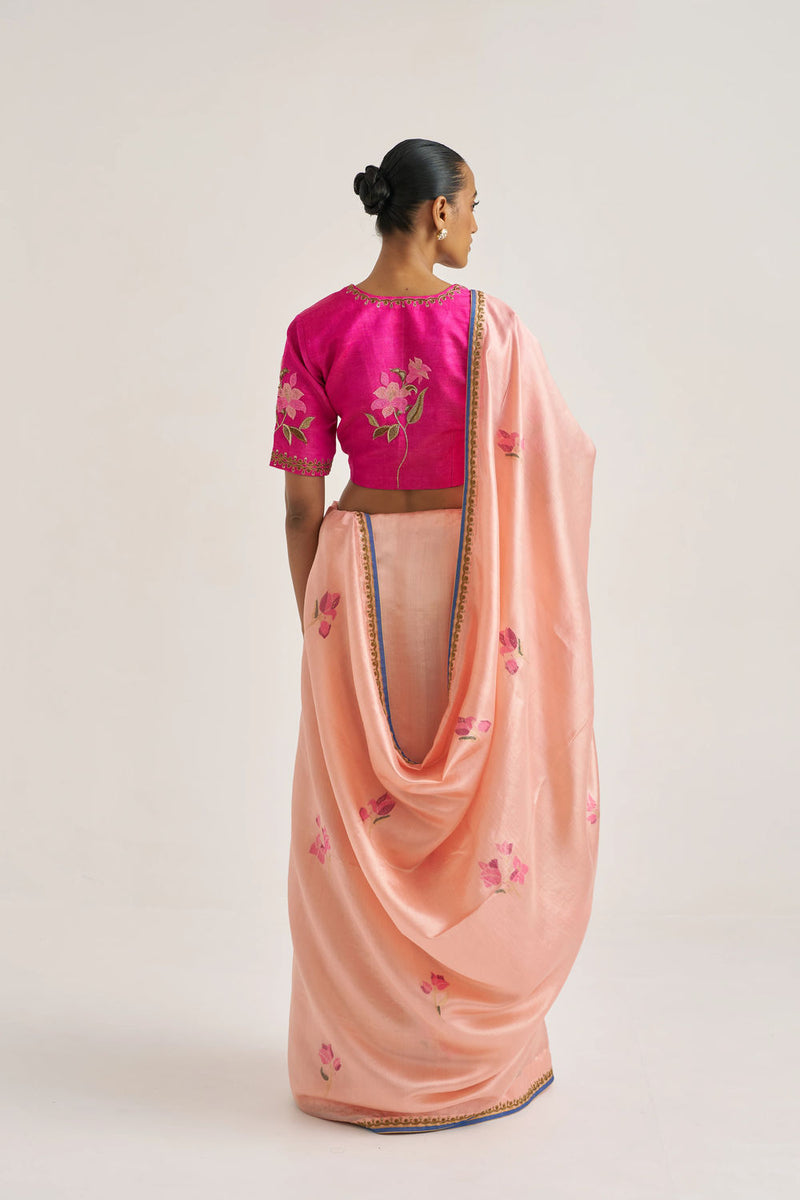Chharvi Sari handwoven mulberry silk by Suparna Som in red for women in Singapore