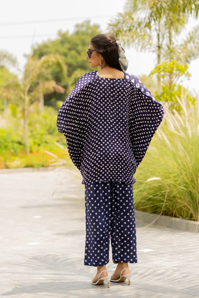 CHOTA MOTA TWIST TOP-BLUE silk by Dyelogue in blue color for women in Singapore