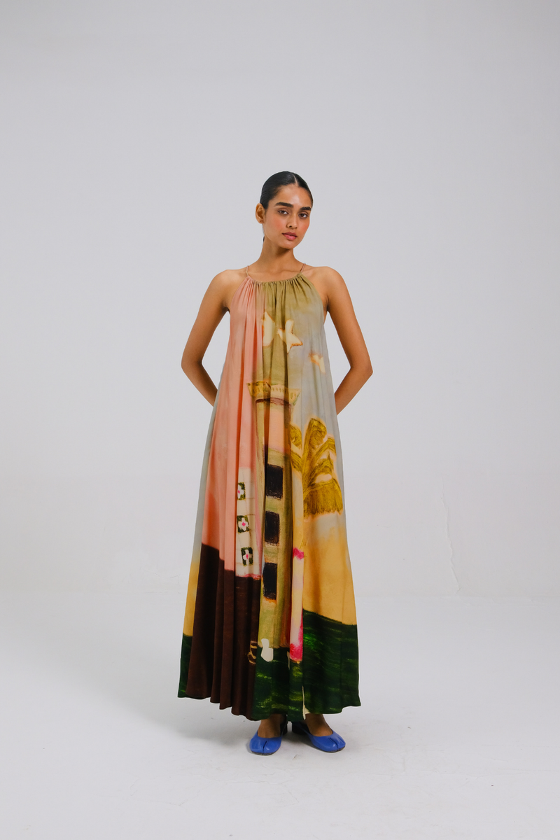 CIRCLE LONG DRESS - MORNING COFFEE by CORD for women in Singapore