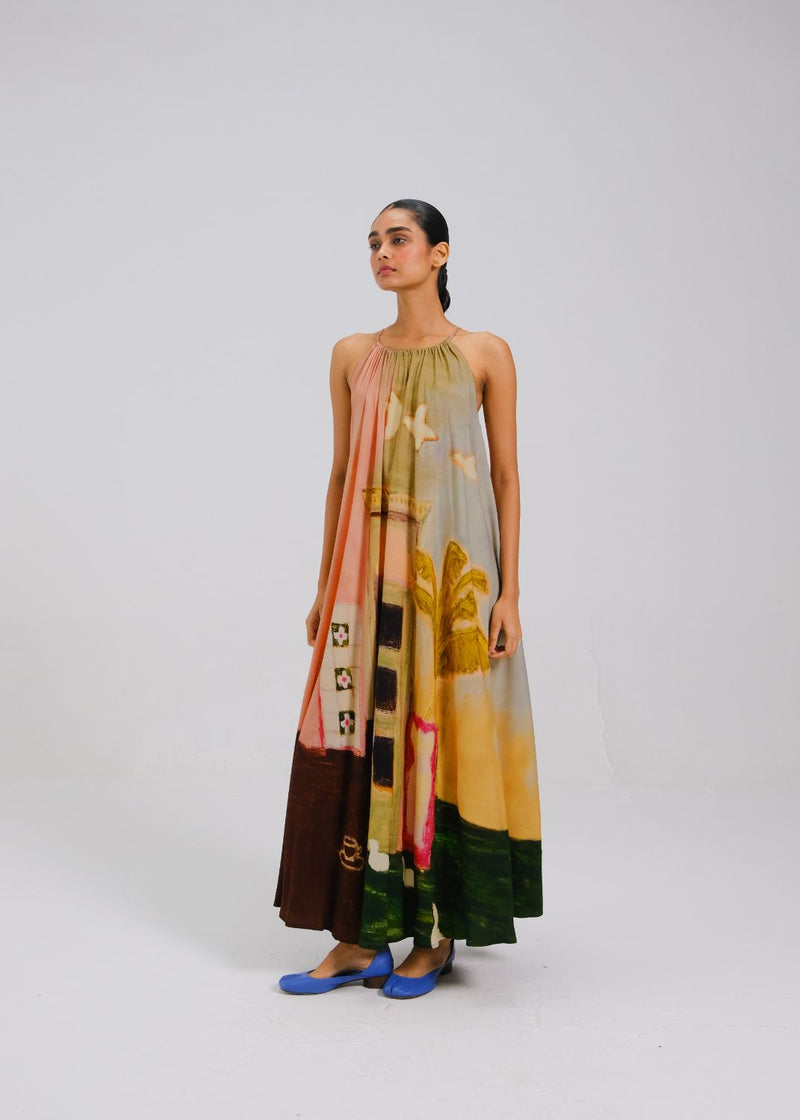 CIRCLE LONG DRESS - MORNING COFFEE by CORD for women in Singapore