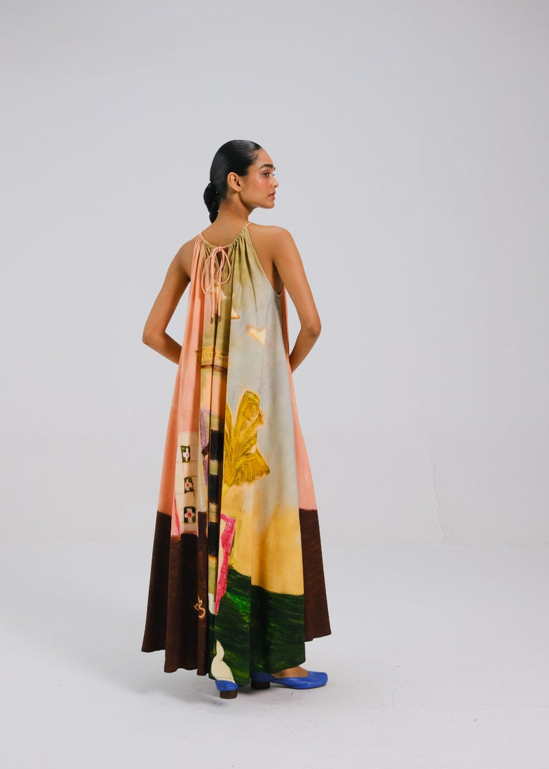 CIRCLE LONG DRESS - MORNING COFFEE by CORD for women in Singapore