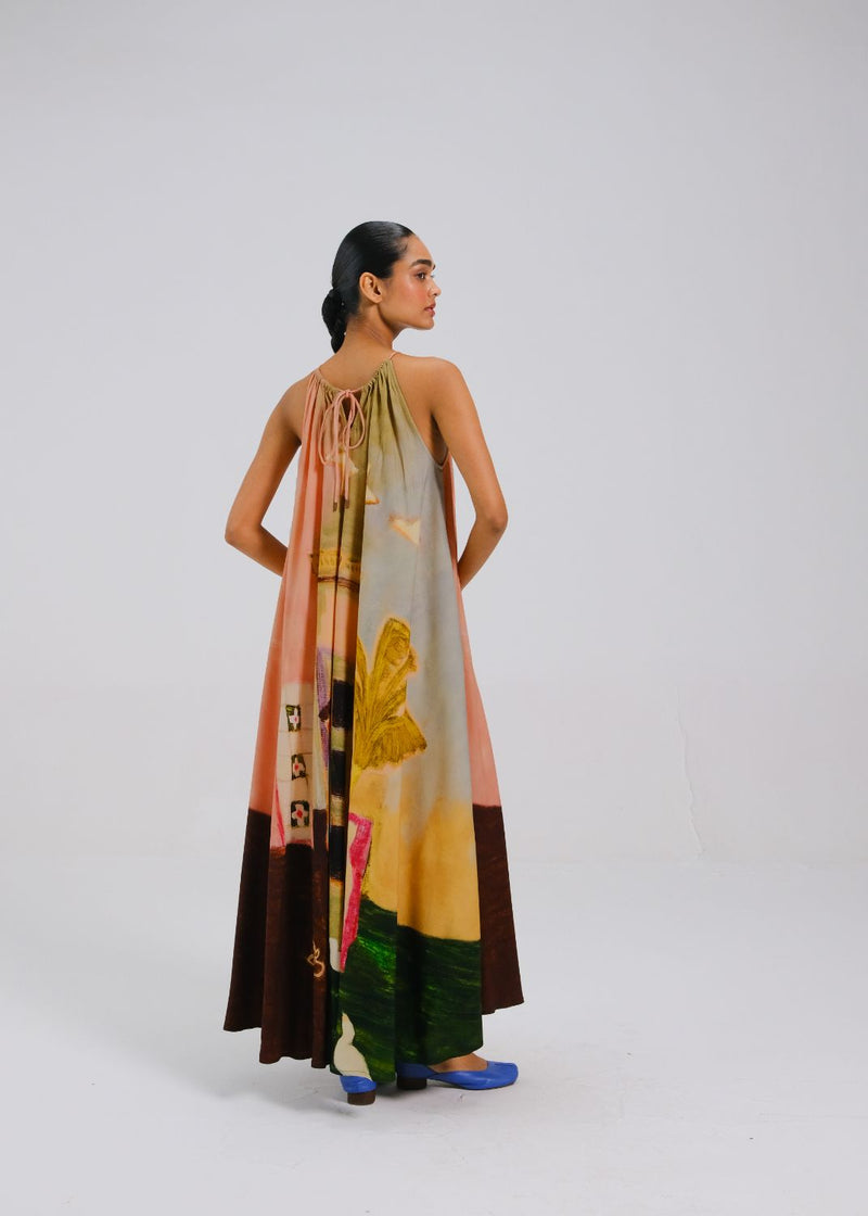 CIRCLE LONG DRESS - MORNING COFFEE by CORD for women in Singapore