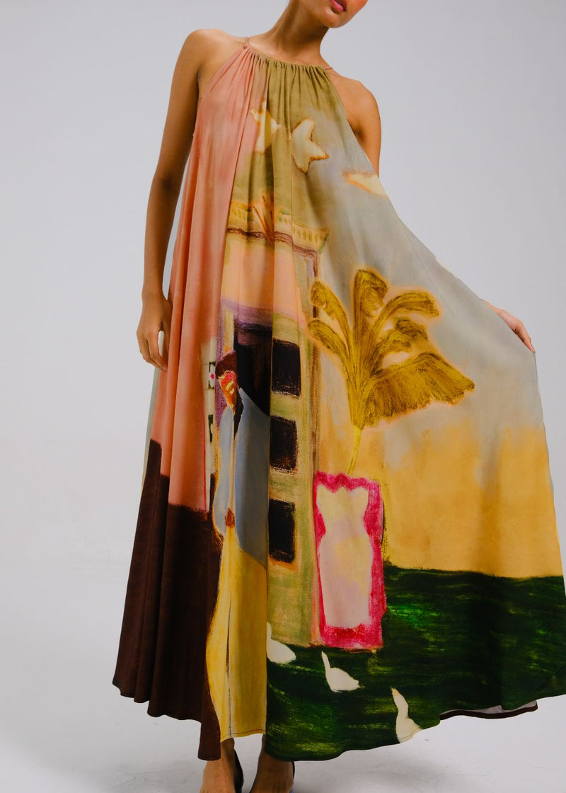 CIRCLE LONG DRESS - MORNING COFFEE by CORD for women in Singapore