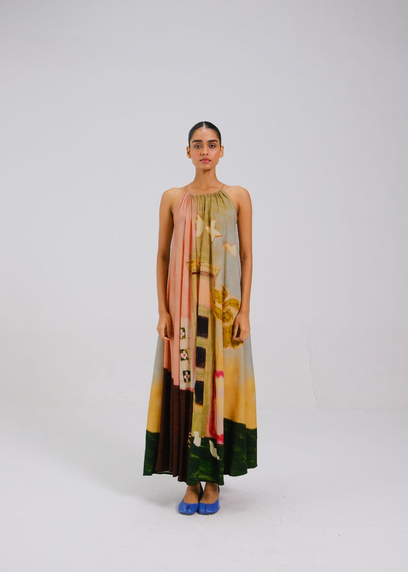 CIRCLE LONG DRESS - MORNING COFFEE by CORD for women in Singapore