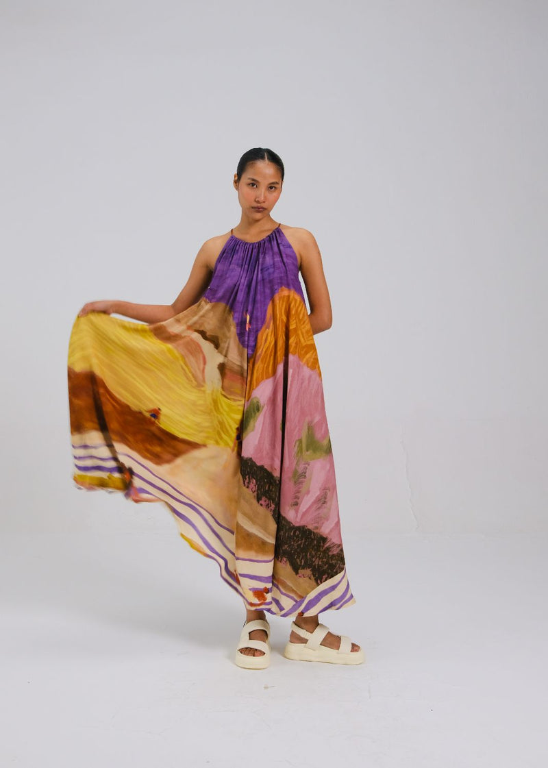 CIRCLE LONG DRESS - SWIMMERS by CORD for women in Singapore