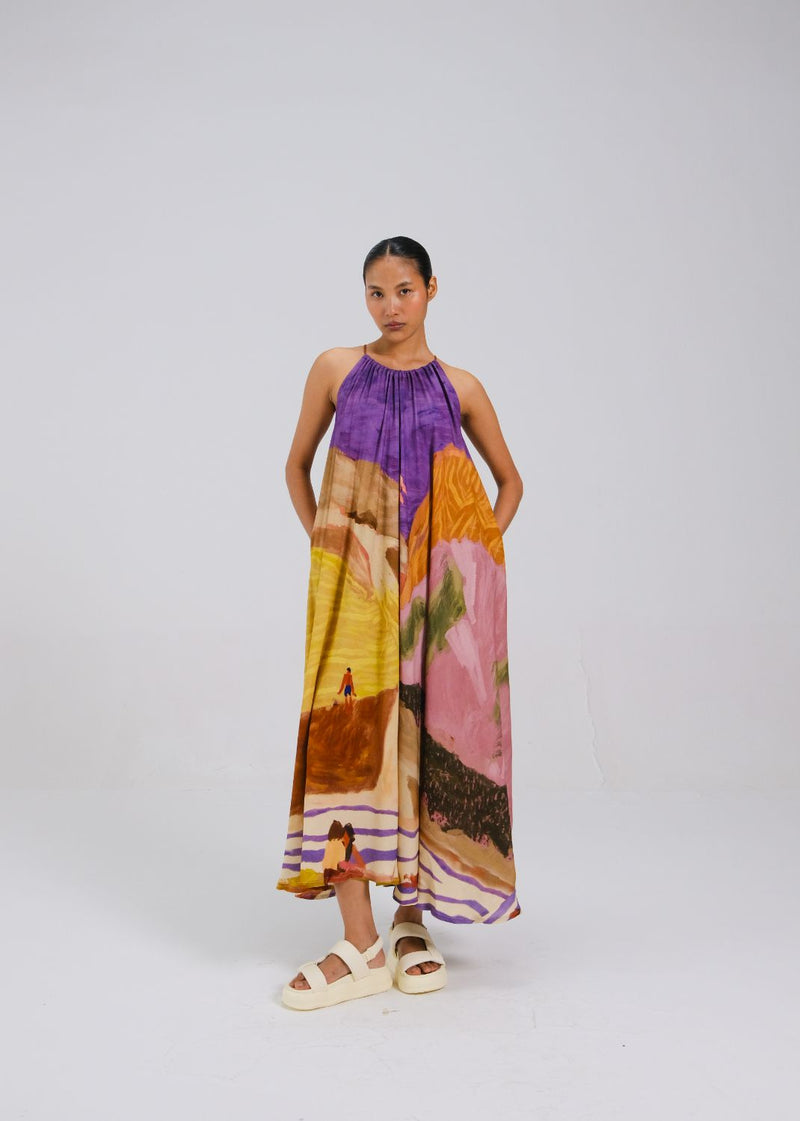 CIRCLE LONG DRESS - SWIMMERS by CORD for women in Singapore