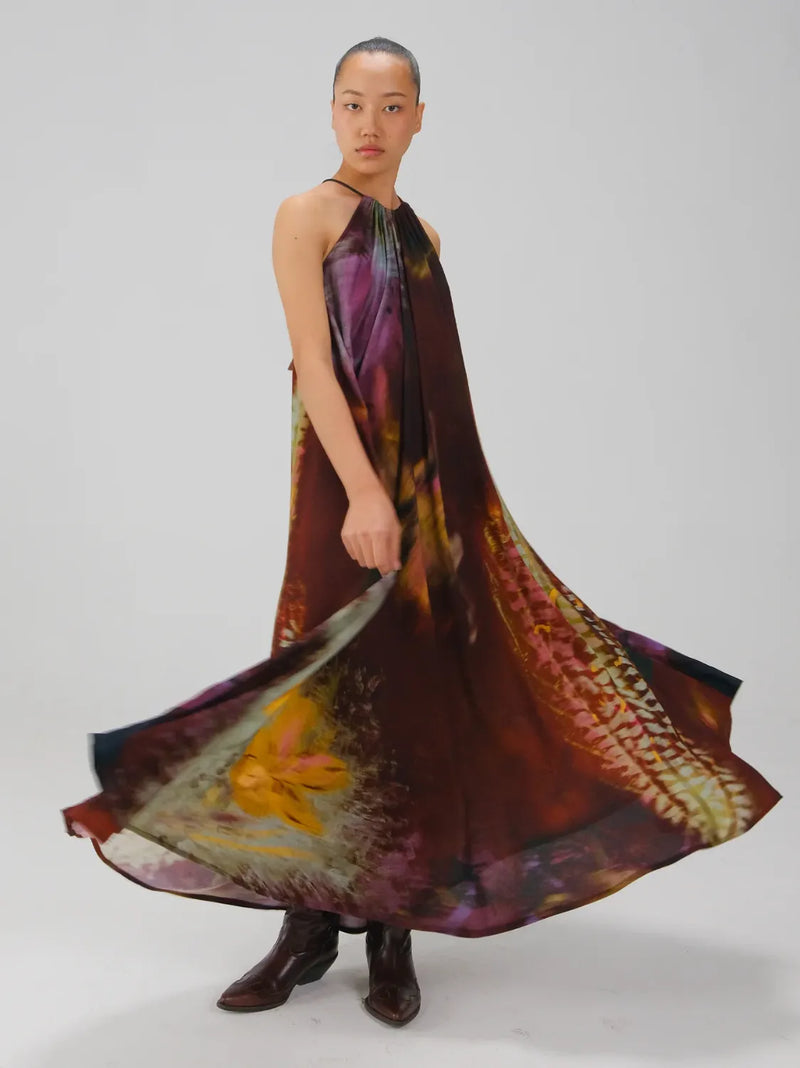 Circle Long Dress - X-Ray cotton by CORD for women in Singapore