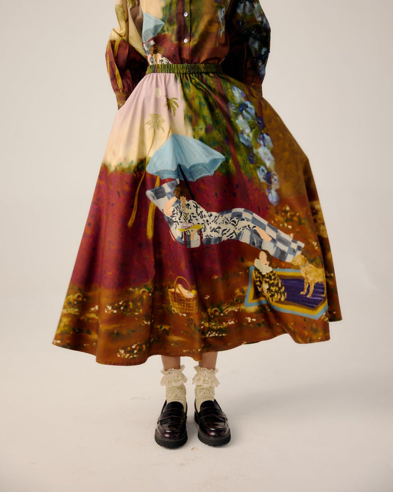 CIRCLE SKIRT-Lakeside satin by CORD for women in Singapore