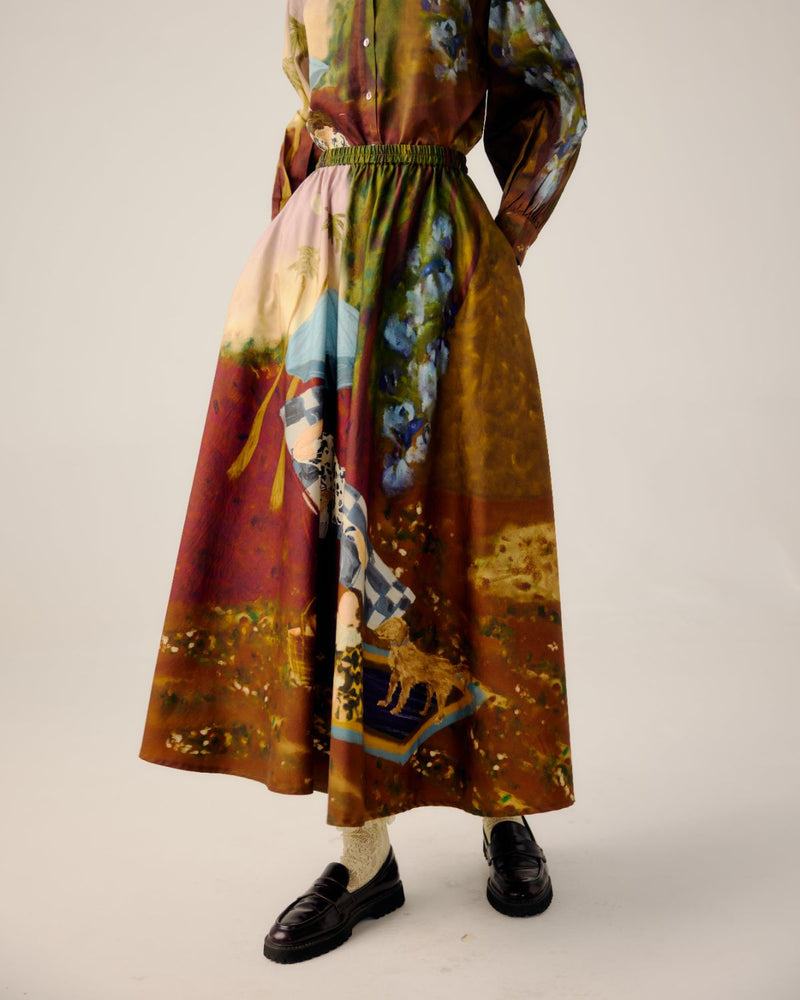 CIRCLE SKIRT-Lakeside satin by CORD for women in Singapore