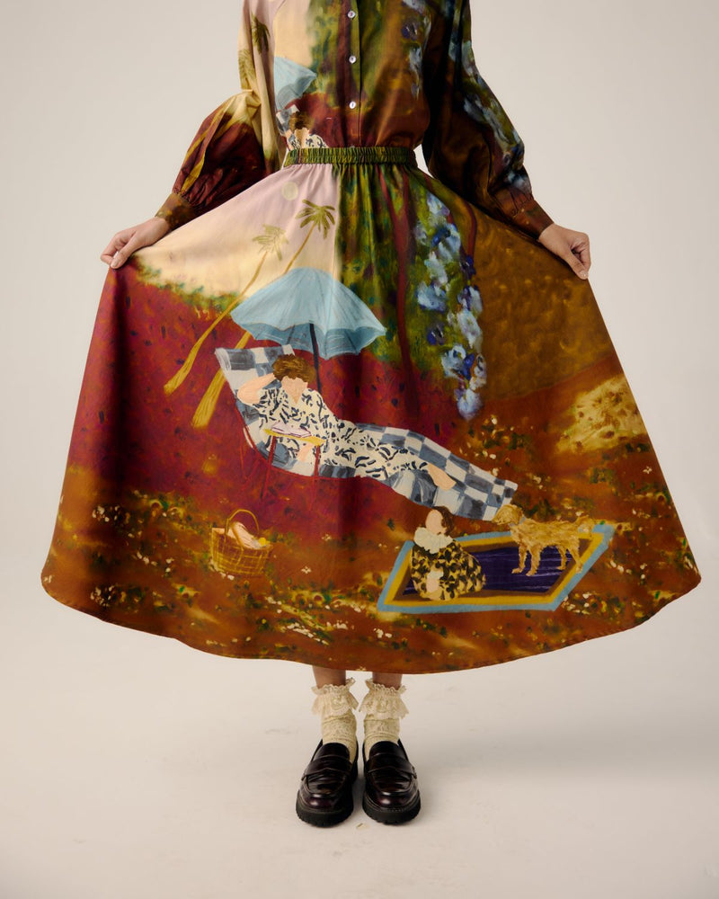 CIRCLE SKIRT-Lakeside satin by CORD for women in Singapore