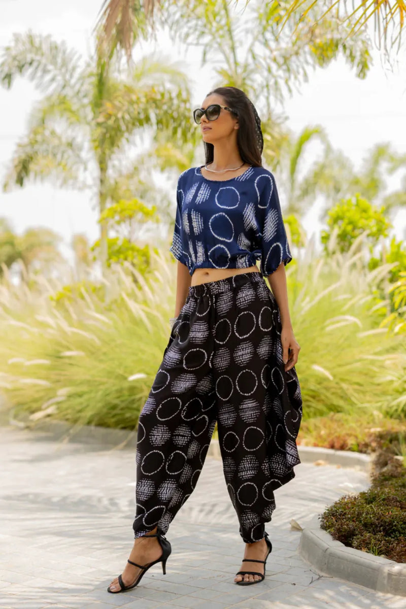 CIR SHIB WRAP DHOTI-BLACK silk by Dyelogue in black color for women in Singapore