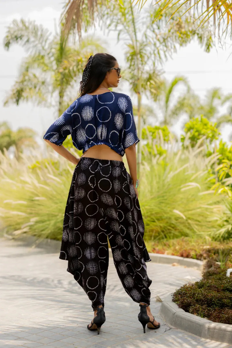 CIR SHIB WRAP DHOTI-BLACK silk by Dyelogue in black color for women in Singapore