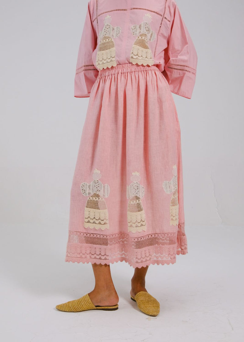 CLAIRE SKIRT - DOLL ROSE APPL all linen by CORD for women in Singapore