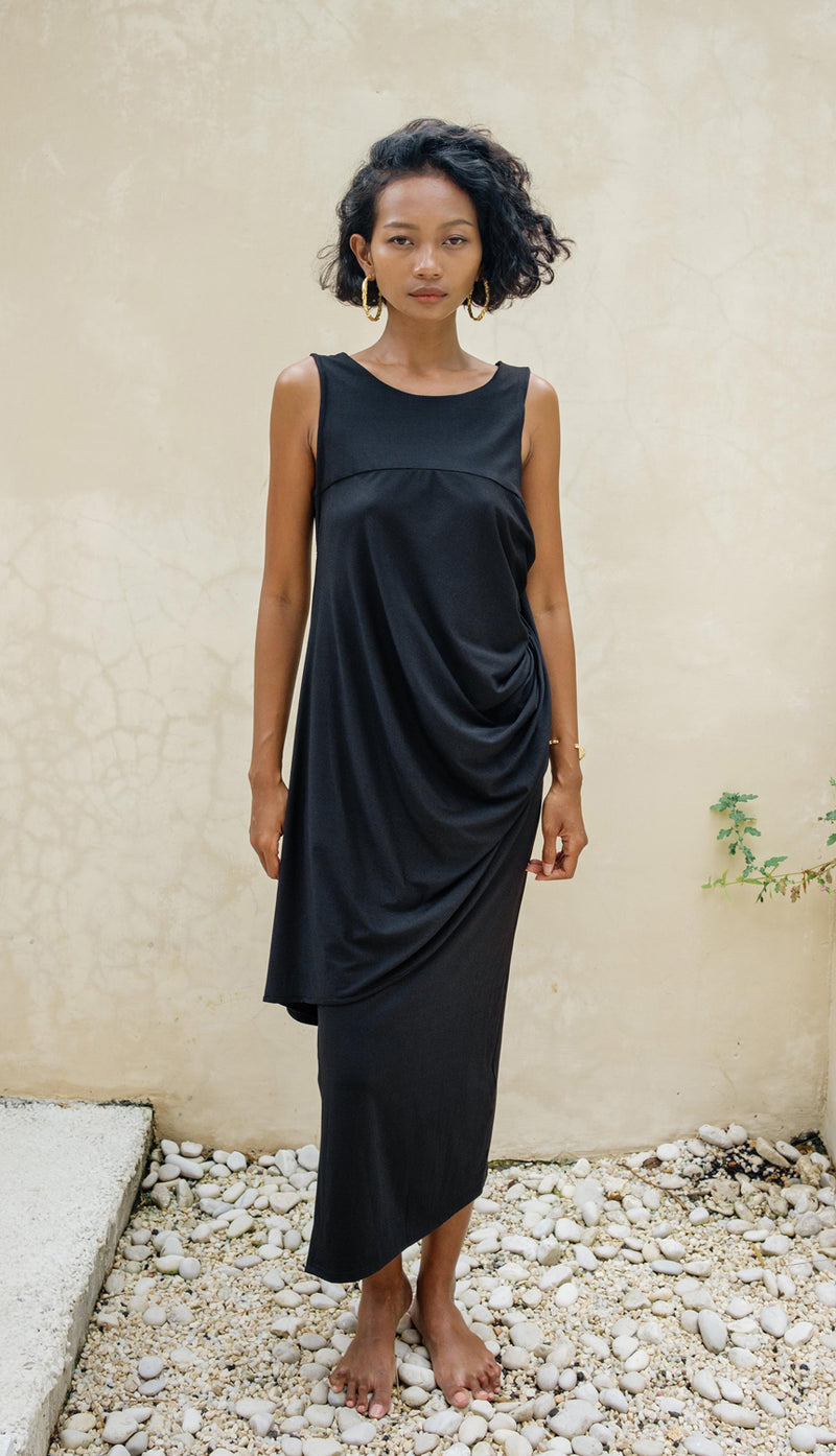 Cleo Dress Tencel Dress By Su By Hand In Black For Women In Singapore