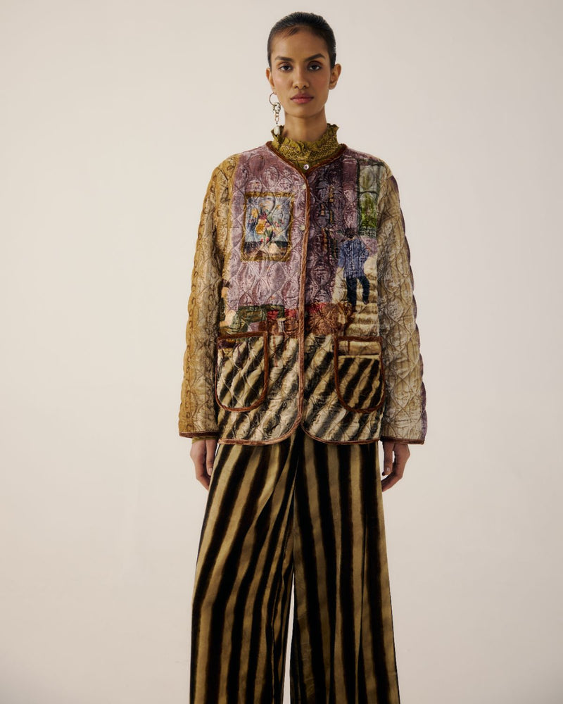 COLLARLESS QUILTED JACKET-Living Room by CORD for women in Singapore