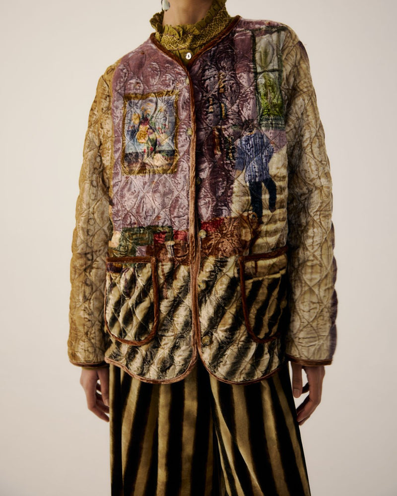 COLLARLESS QUILTED JACKET-Living Room by CORD for women in Singapore