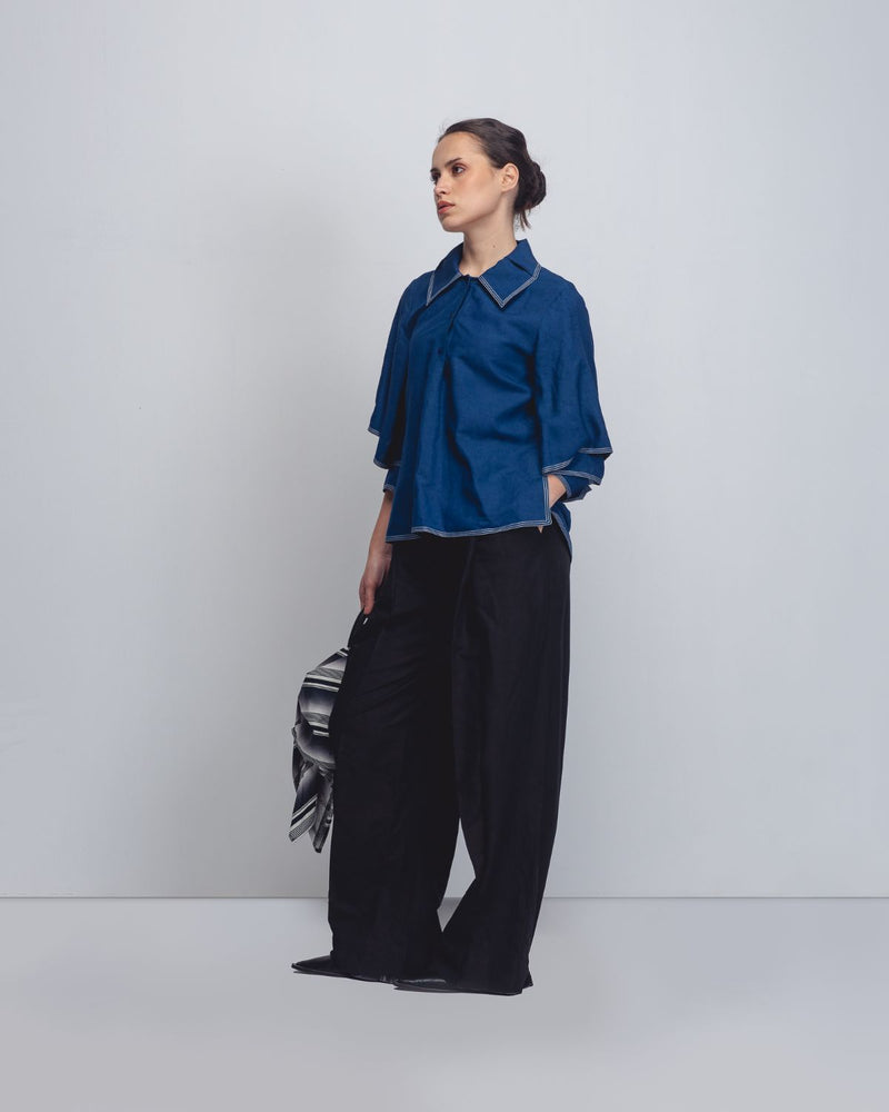 Cory Top - Indigo Buy Cory Top - Indigo from C&W | Tops And Shirts for Women by Leh Studios for women in Singapore