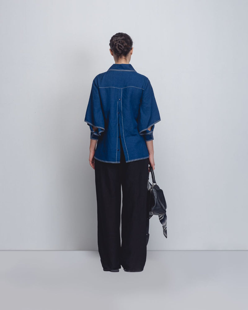 Cory Top - Indigo Buy Cory Top - Indigo from C&W | Tops And Shirts for Women by Leh Studios for women in Singapore