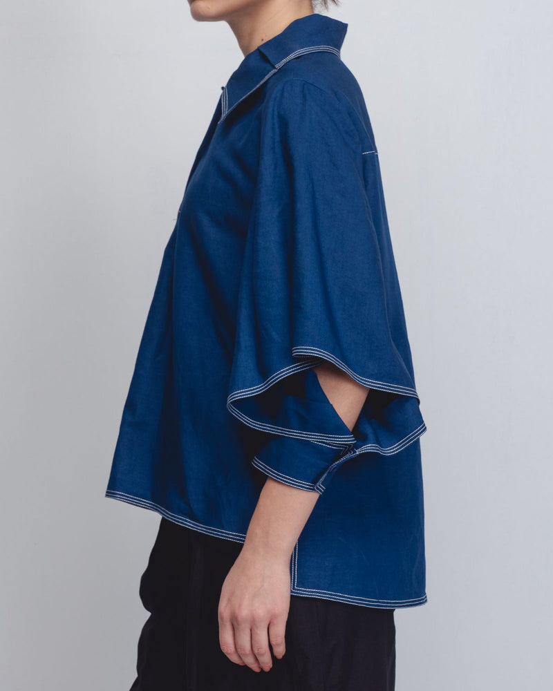 Cory Top - Indigo Buy Cory Top - Indigo from C&W | Tops And Shirts for Women by Leh Studios for women in Singapore