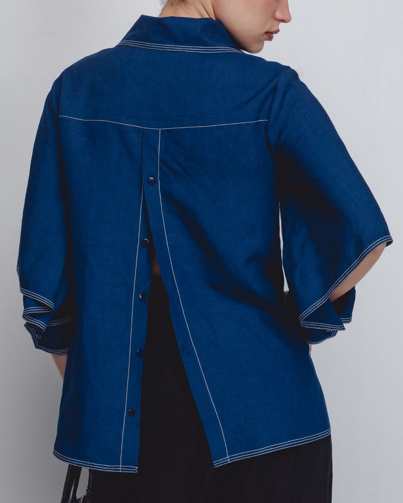 Cory Top - Indigo Buy Cory Top - Indigo from C&W | Tops And Shirts for Women by Leh Studios for women in Singapore