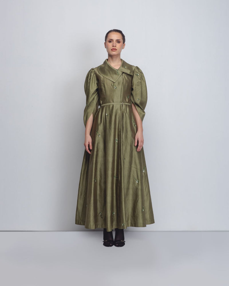 Cosmos Dress - Olive Green cotton Buy Cosmos Dress - Olive Green from C&W | Dresses for Women by Leh Studios in green color for women in Singapore