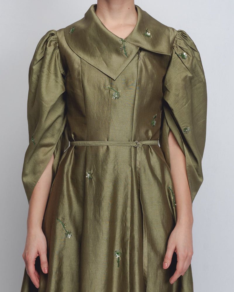 Cosmos Dress - Olive Green cotton Buy Cosmos Dress - Olive Green from C&W | Dresses for Women by Leh Studios in green color for women in Singapore