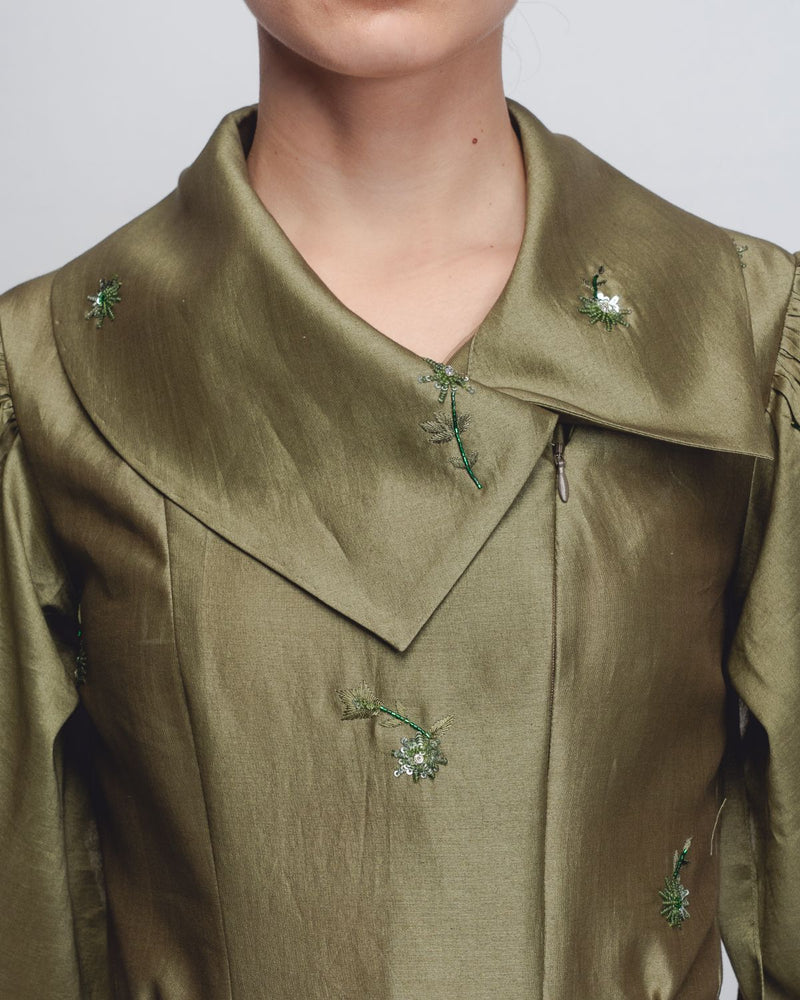 Cosmos Dress - Olive Green cotton Buy Cosmos Dress - Olive Green from C&W | Dresses for Women by Leh Studios in green color for women in Singapore