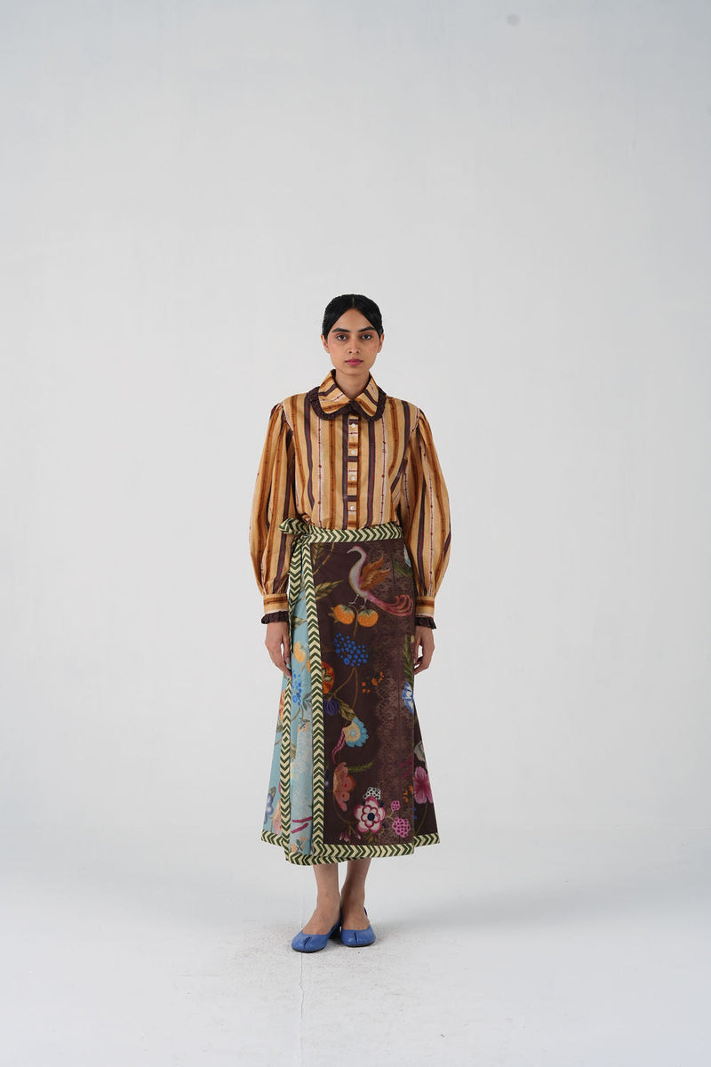 80'S Shirt-70'S Striper cotton top/shirt by CORD in multi-color for women in Singapore