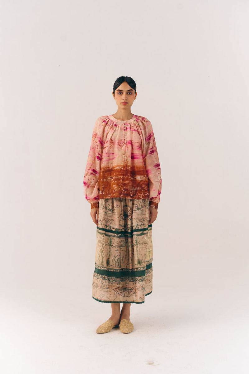 Lido Top-Sai cotton silk top and shirts by CORD in multi-color for women in Singapore