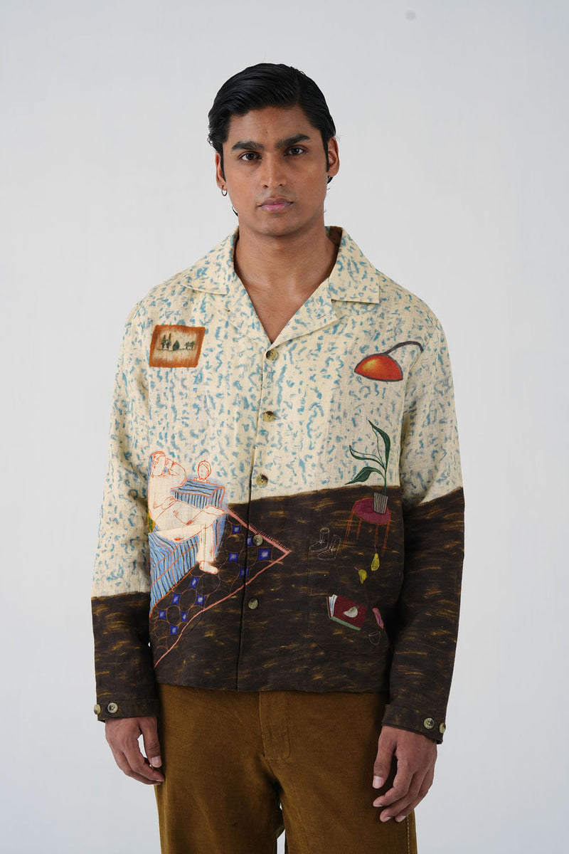 Archive Jacket-Comic Book linen jacket by CORD MEN in multi-color for men in Singapore