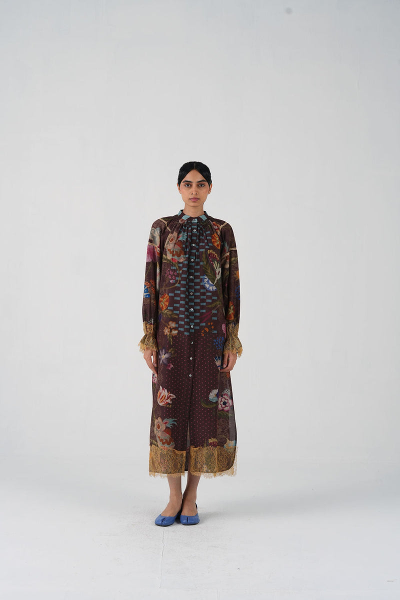 Chloe Dress-Floret cotton silk dress by CORD in multi-color for women in Singapore