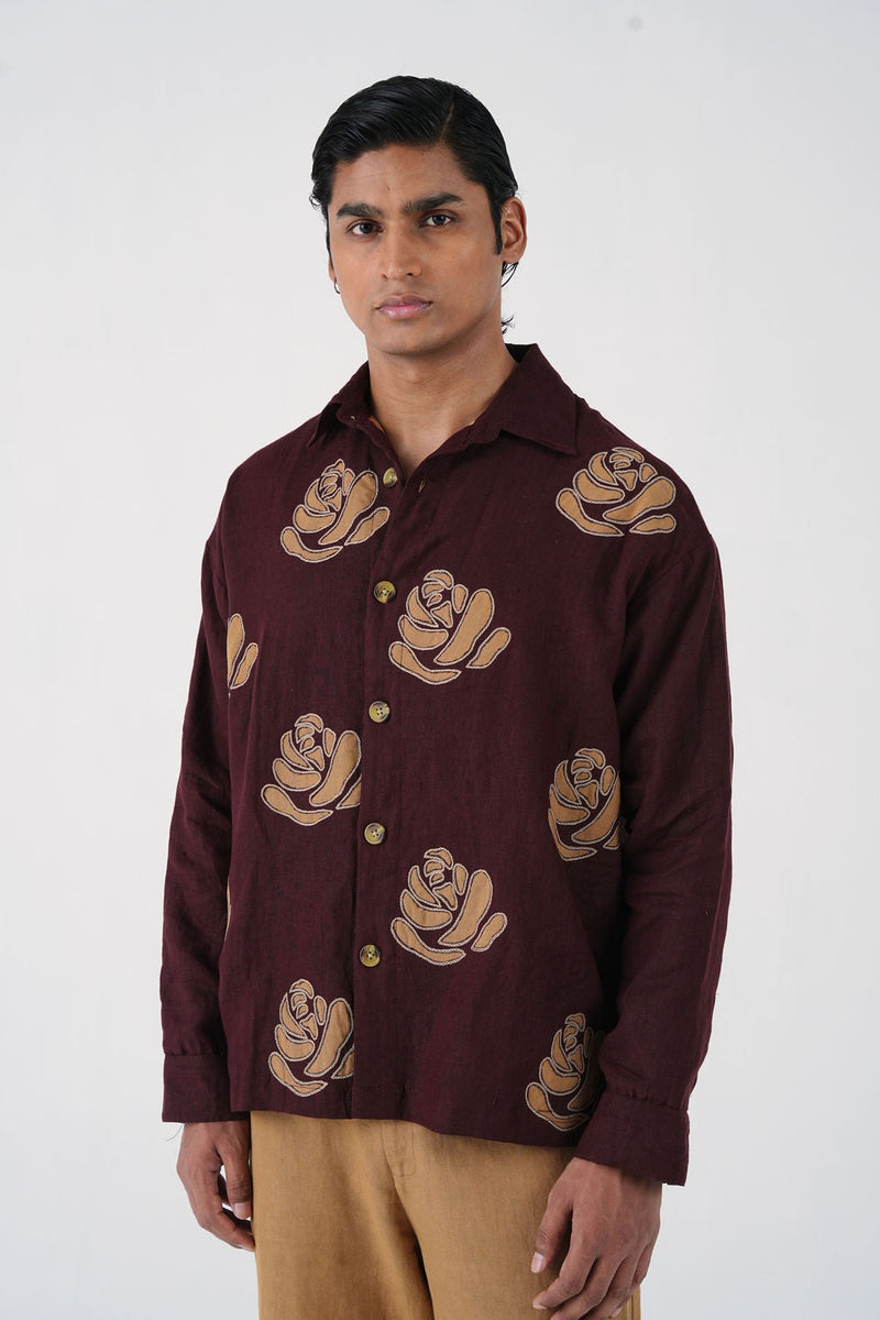Tram Jacket-Rose Bloom linen jacket by CORD MEN in multi-color for men in Singapore