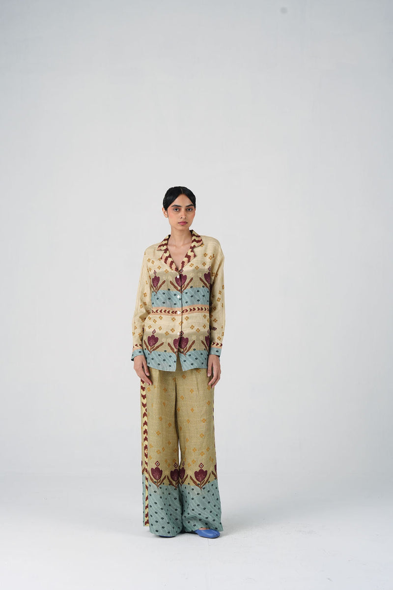 Lounge Set-Fresco linen co-ord set by CORD in multi-color for women in Singapore