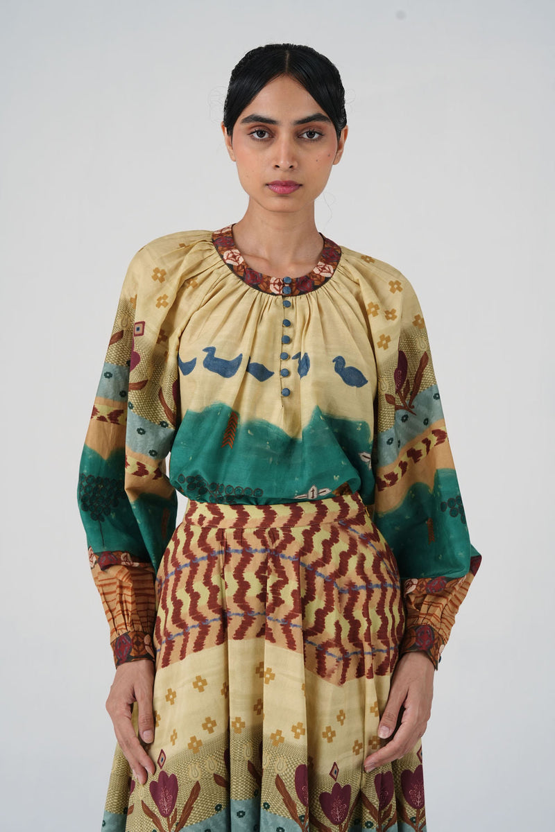 Lido Top-Fresco cotton top and shirts by CORD in multi-color for women in Singapore