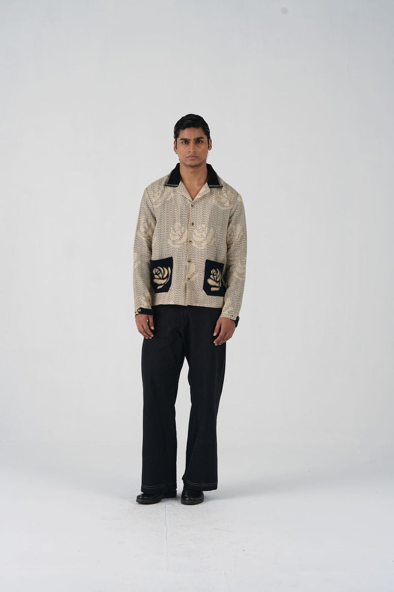Archive Jacket-Striped Rose linen jacket by CORD MEN in multi-color for men in Singapore