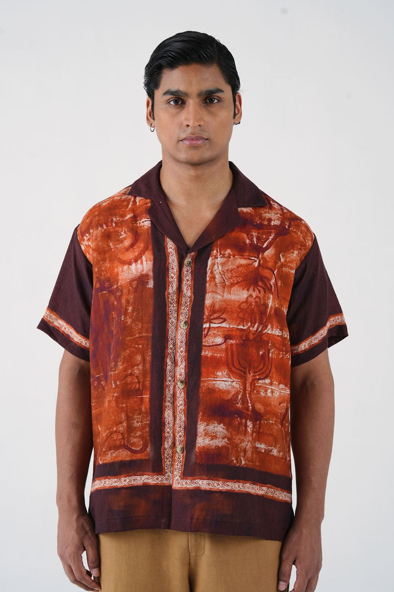 Unisex Oversized Shirt-Sai linen shirt by CORD MEN in multi-color for men in Singapore