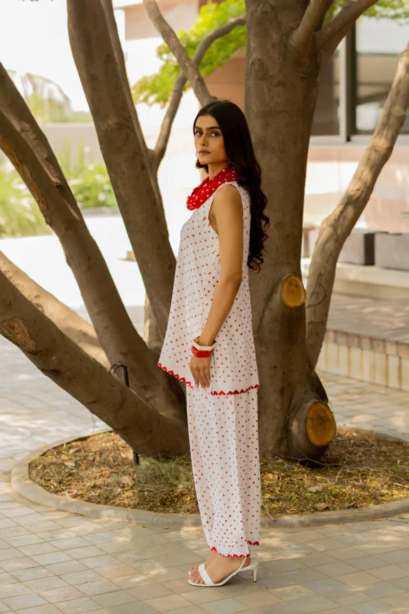 COWL PANT SET WITH SL TOP-WHITE silk by Dyelogue in white color for women in Singapore
