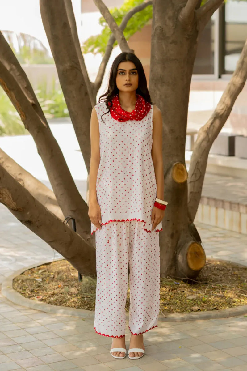 COWL PANT SET WITH SL TOP-WHITE silk by Dyelogue in white color for women in Singapore