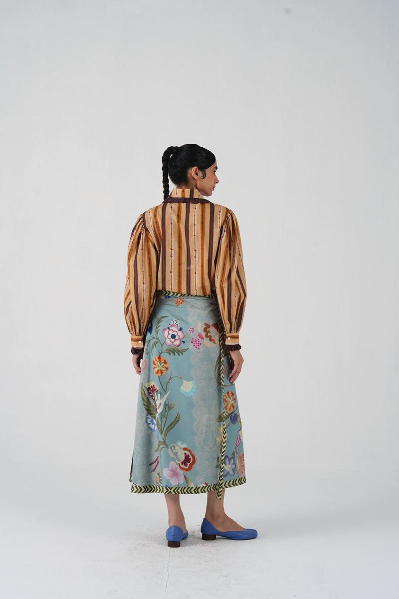 80'S Shirt-70'S Striper cotton top/shirt by CORD in multi-color for women in Singapore