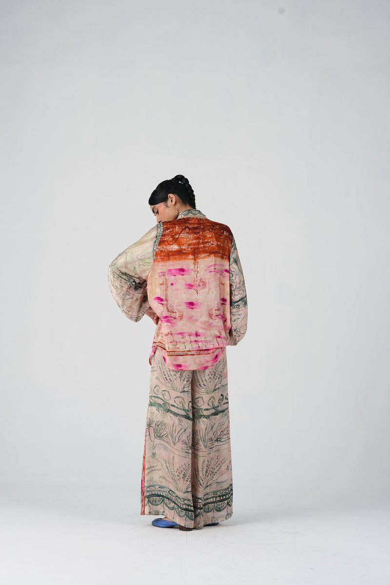 Moira Shirt-Sai satin top/shirt by CORD in multi-color for women in Singapore
