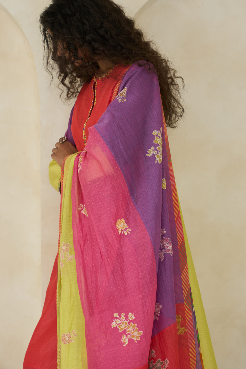 Kiara Kurta cotton by SWATTI KAPOOR in red color for women in Singapore