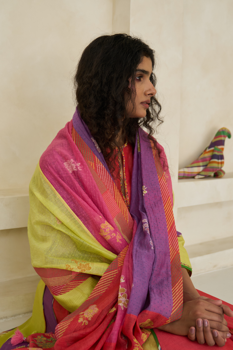 Kiara Kurta cotton by SWATTI KAPOOR in red color for women in Singapore
