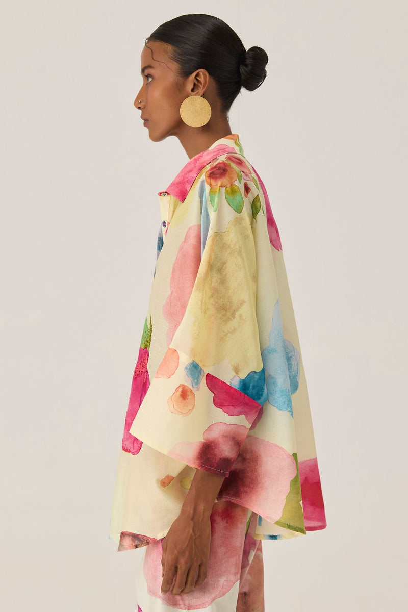 Californian Poppies Co-ord Set silk by World of SiSa for women in Singapore