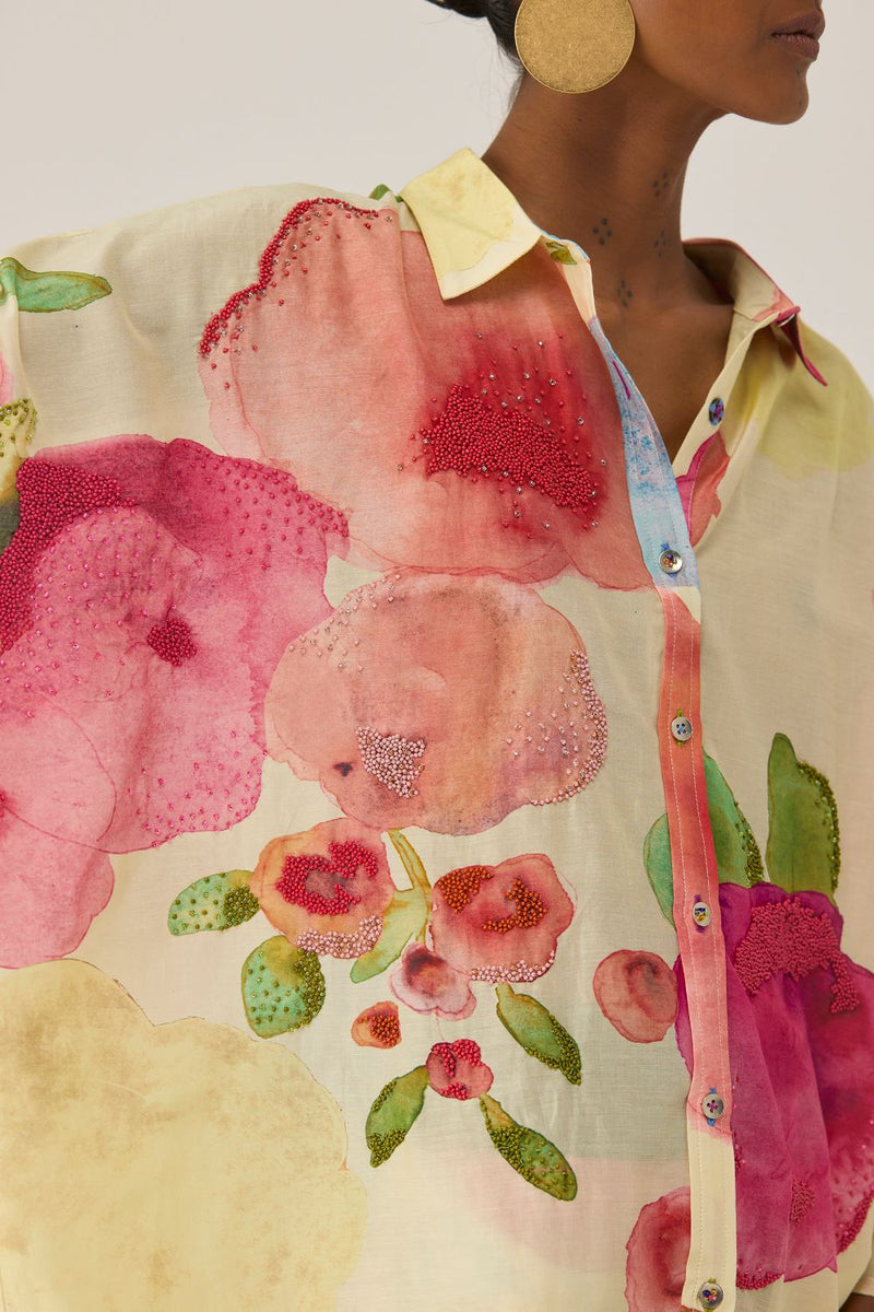 Californian Poppies Co-ord Set silk by World of SiSa for women in Singapore